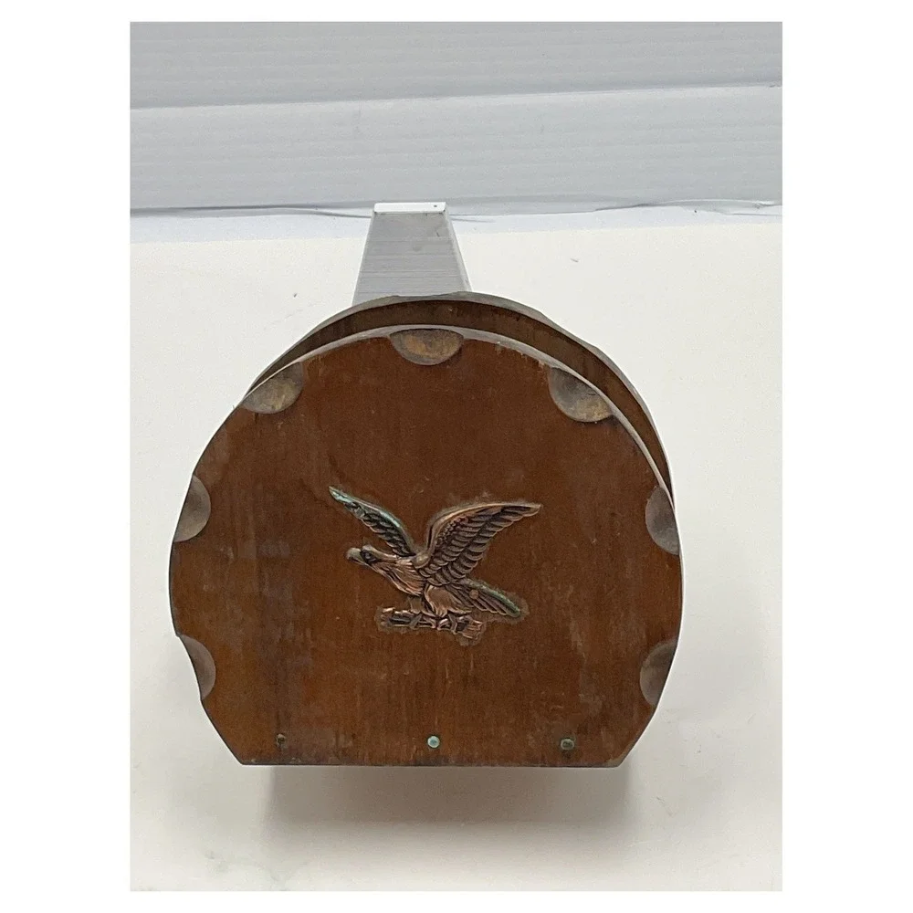 Vintage 1954 Wood Letter Holder Hammered Copper Eagle‎ Japan